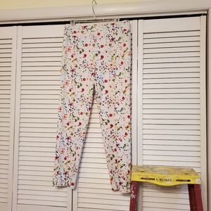 Krazy Larry Abstract Paint Splatter Pull-on Ankle Pants, Size 12